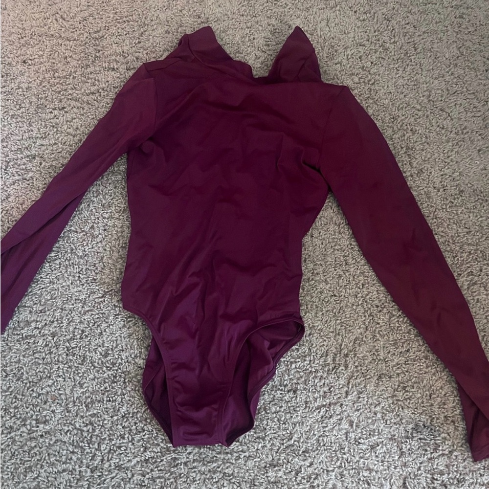 Weissman Burgundy Long Sleeve Bodysuit